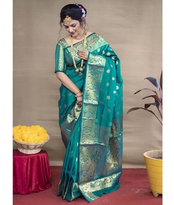 1751350248 C J Enterprise Womens Pure Soft Kanjivaram Silk Saree For Wedding Banarasi Style Sari With Blouse Piece.jpg