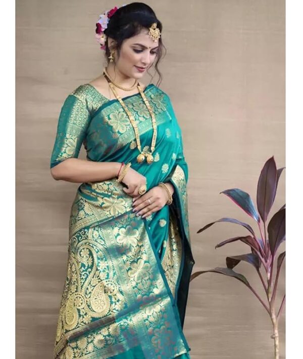 1751350249 C J Enterprise Womens Pure Soft Kanjivaram Silk Saree For Wedding Banarasi Style Sari With Blouse Piece.jpg