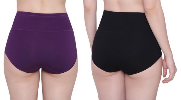 1751355202 GLAMORAS® Womens Cotton High Waist Underwear Full Coverage Brief Panty Ladies Soft Comfortable Breathable.jpg