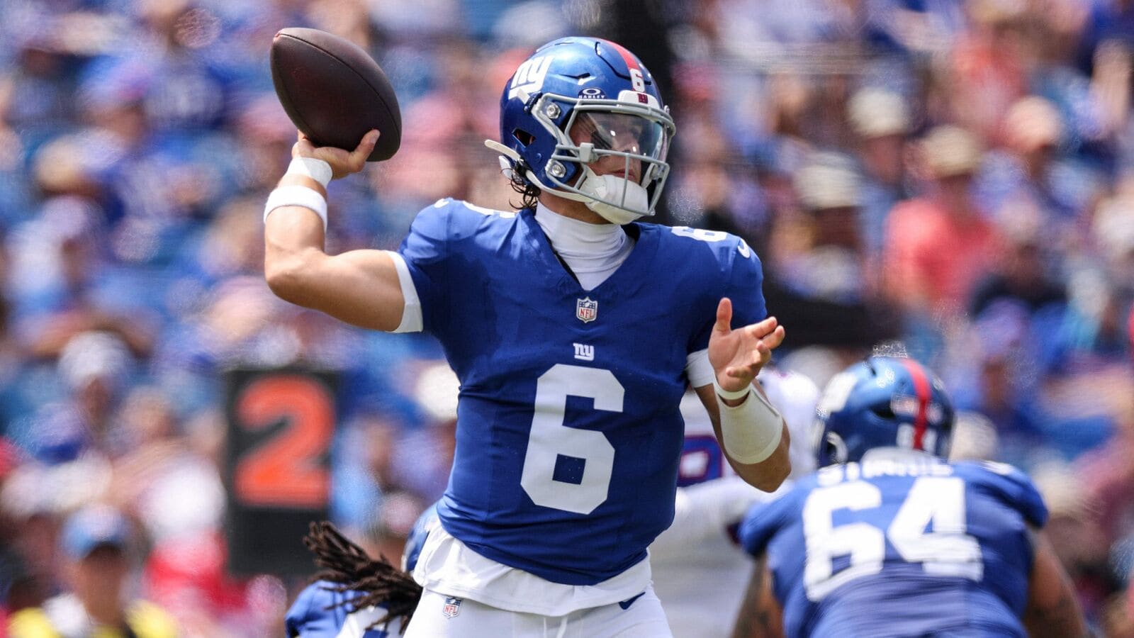 Jaxson Dart throws 29-yard TD pass to Lil’Jordan Humphrey in Giants’ preseason debut | Watch video